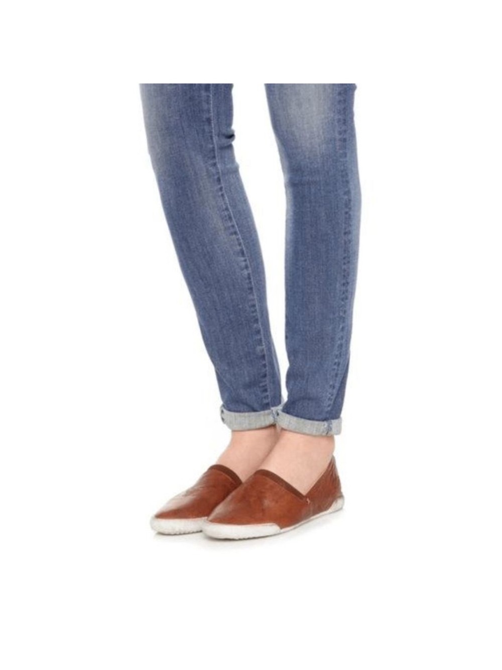 Frye Melanie Slip On Cognac Leather Flats Women’s Size 8.5